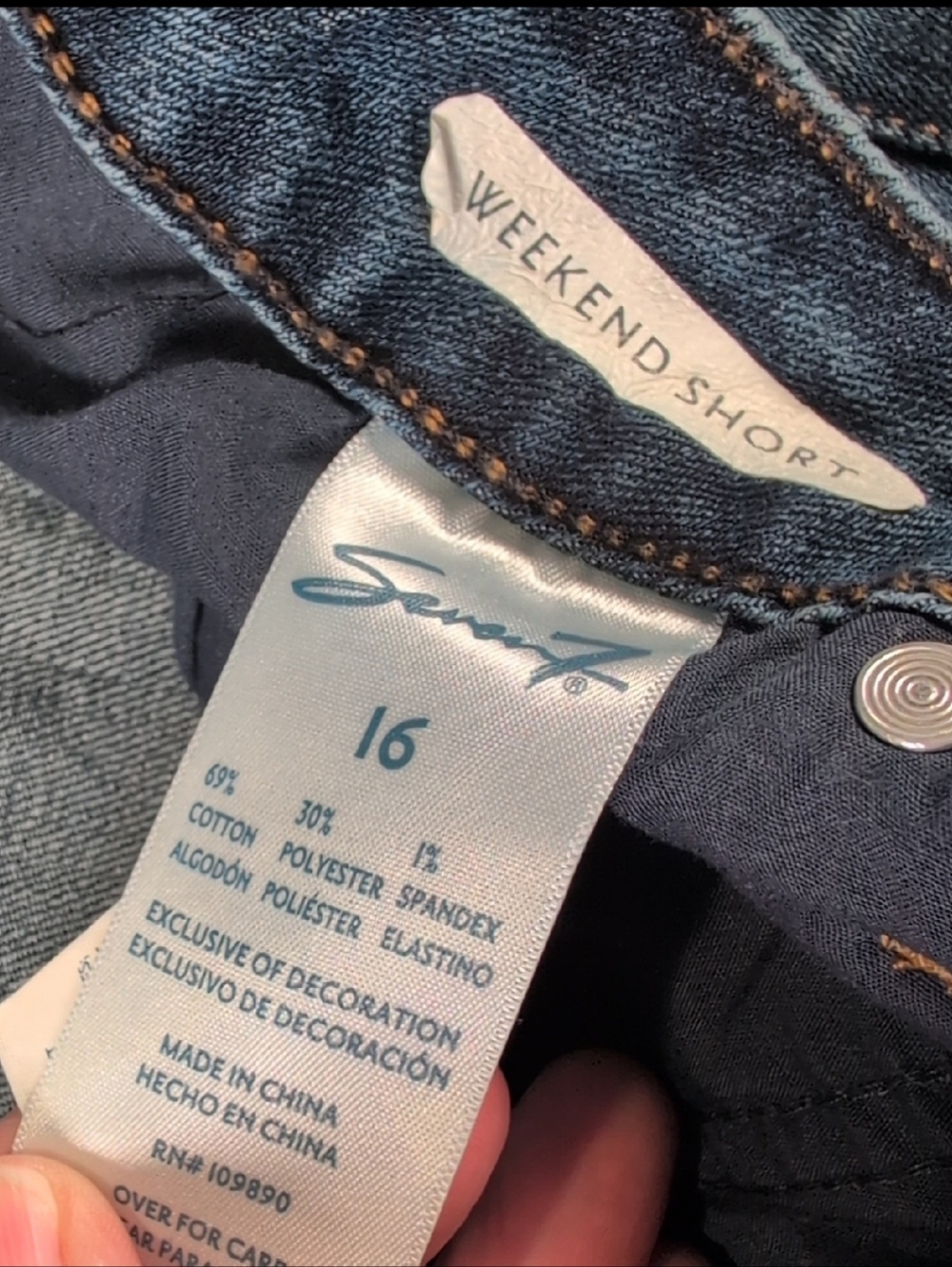 Seven7 Denim Jeans Weekend Shorts Size 16 - Picture 3 of 9